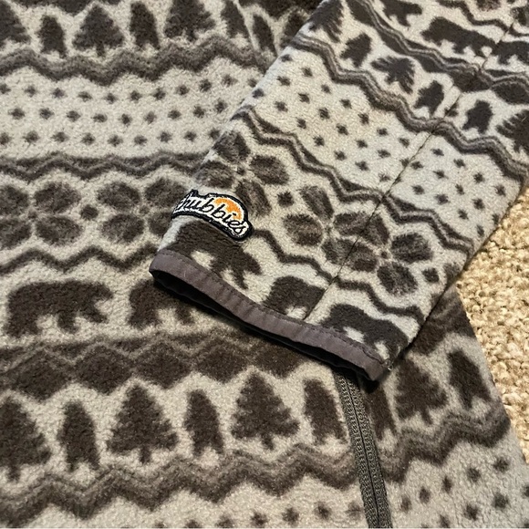 Chubbies The Bear Hug fair isle fleece quarter zip pull over large gray - Picture 4 of 6